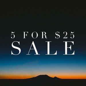 5 for $25 sale